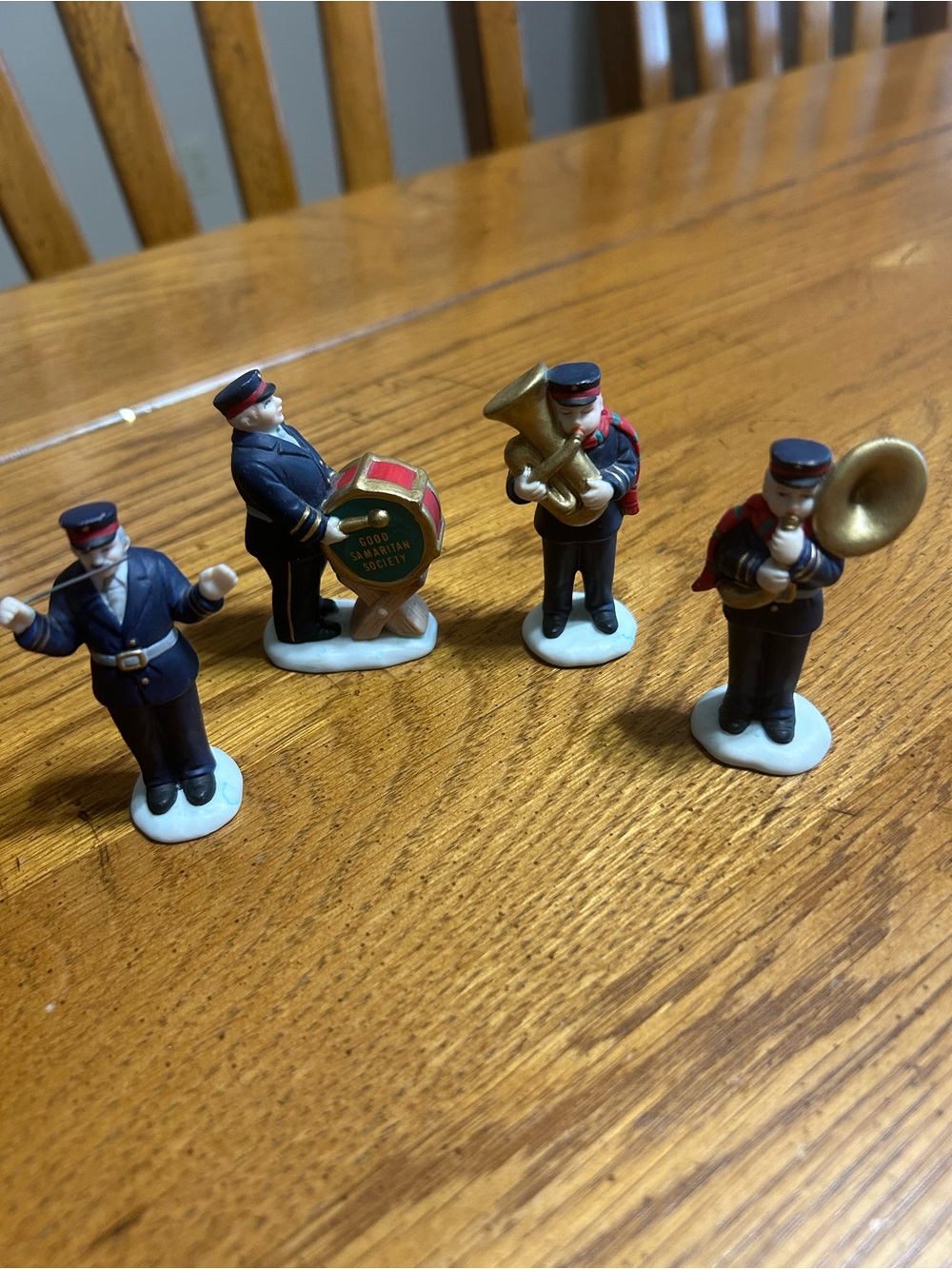 4PC Lefton Band Porcelain Christmas Village Figurines